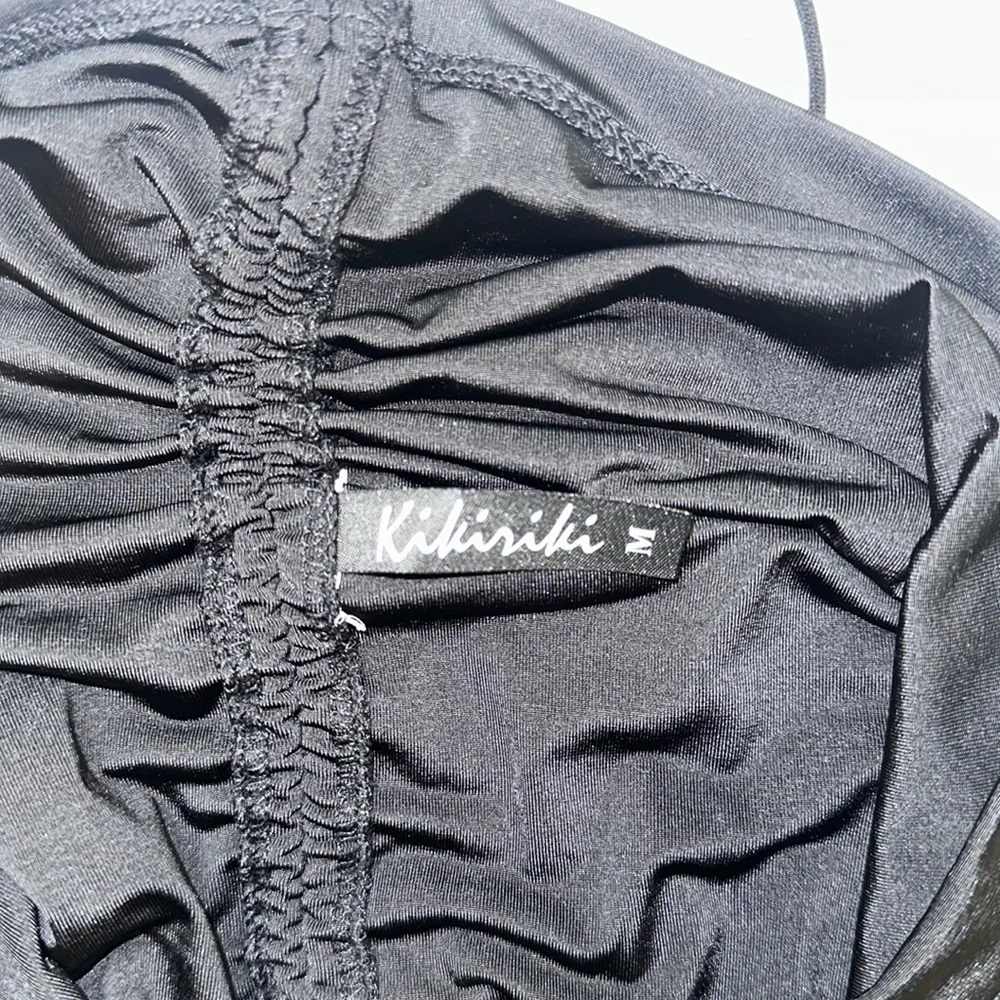 Black Ruched Mini Dress - Picture 6 of 6